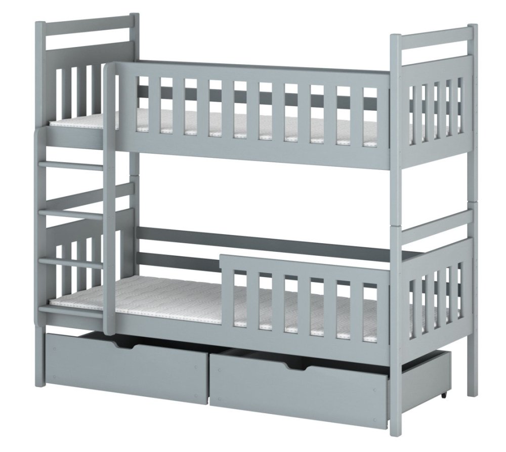 Veneti Detská posteľ so šuplíkmi LARA - 80x180, šedá